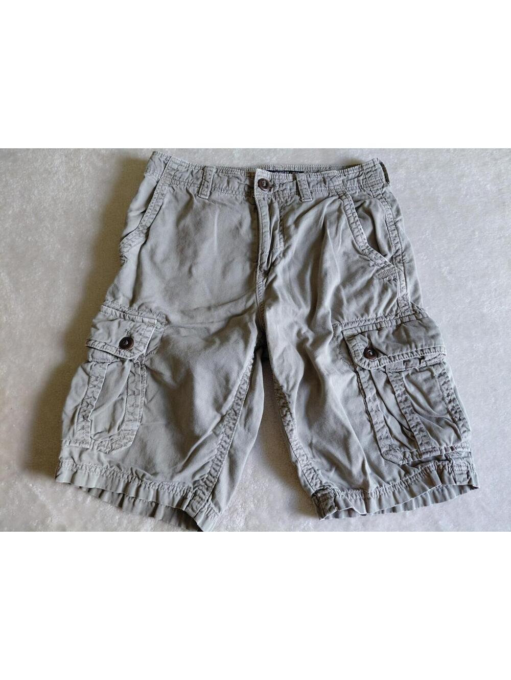 American Eagle Outfitters Mens Cargo Shorts Sz 30 Gray Longer Length Ripstop